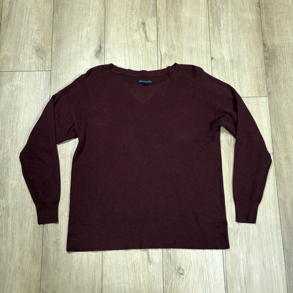 American Eagle Sweater‎ Womens Medium Purple Crew Neck Pullover Knit Casual